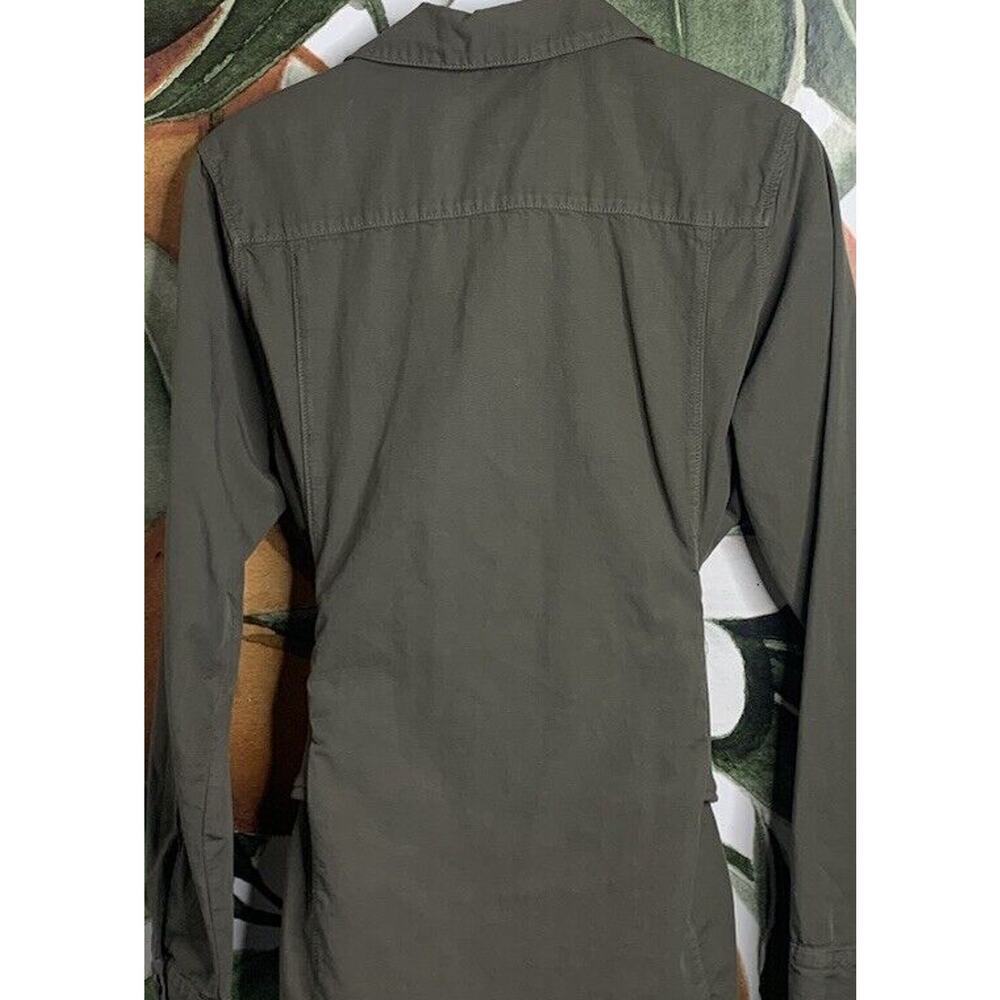 NSF Womens Small Army Green Button Front Twill Co… - image 4
